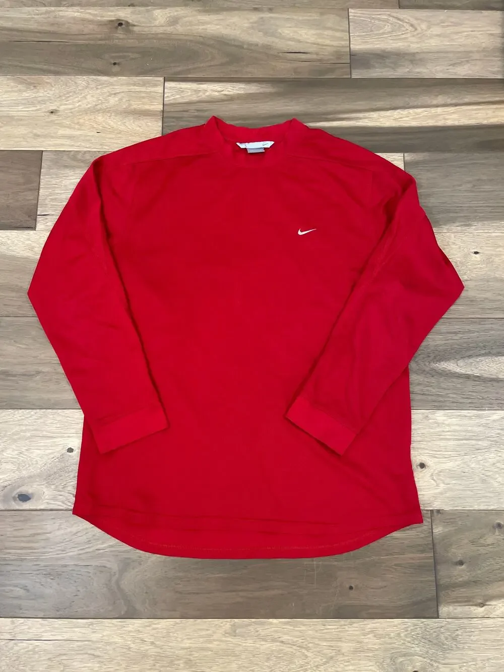 Nike Long Sleeve High‑Low Hem Top Size XL Red Activewear